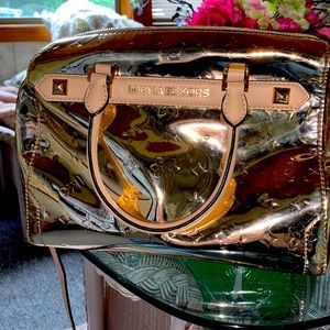 Michael Kors gold off the shoulder purse